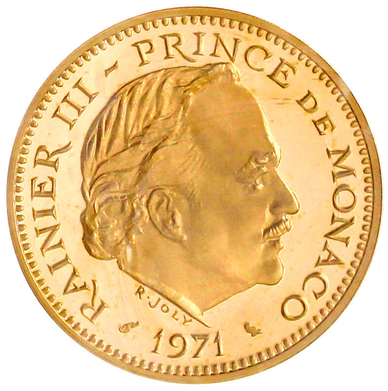 5 Francs PIEFORT 1971 Rainer III./Währungsreform. 38,90 g. 920/1000. ...