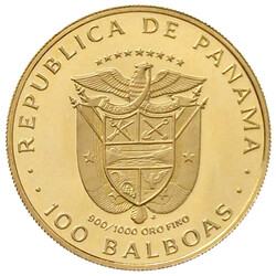 100 Balboas 1975. 500. Geburtstag Balboas. 8,16 g. 900/1000. Polierte ...