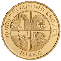 10000 Kronur 1974. Ingulfur Arnason in seinem Schiff. 15,50 g. ...