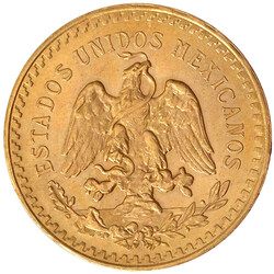 50 Pesos 1945. 37,5 g. Feingold vorzüglich/Stempelglanz