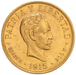 20 Pesos 1915. Kopf n.r./Wappen. 33,44 g. 900/1000. vorzüglich, ...