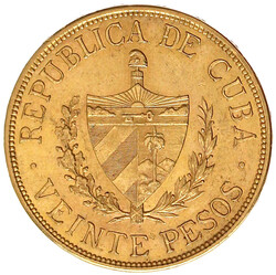20 Pesos 1915. Kopf n.r./Wappen. 33,44 g. 900/1000. vorzüglich, ...