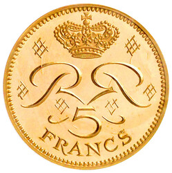 5 Francs PIEFORT 1971 Rainer III./Währungsreform. 38,90 g. 920/1000. ...