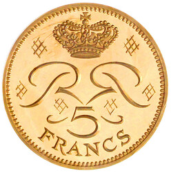 5 Francs PIEFORT 1971 Rainer III./Währungsreform. 38,90 g. 920/1000. ...
