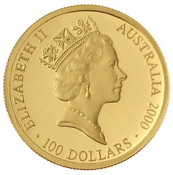 100 Dollars 2000, Olymp. Sydney, Läufer im Regen. 10 g. Feingold. In ...