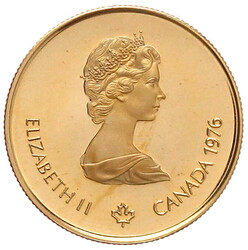 100 Dollars 1976. Olympiade. Montreal. 16,96 g. 917/1000. In Kapsel. ...