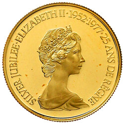 100 Dollars 1977, Silber Jubiläum. 16,97 g. 917/1000. In Kapsel ...