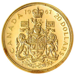 20 Dollars 1967. 100 Jahre Kanada. 18,27 g. 900/1000. PL
