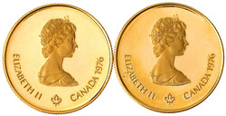 2 X 100 Dollars 1976. Olympiade. Montreal. Je 16,96 g. 917/1000. ...