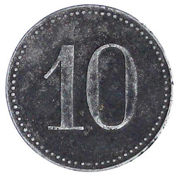10 (Pfg.) Zink vern. o.J. KANTINE "KREUZER EMDEN". 19,1 mm. ...