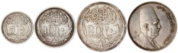 4 Silbermünzen: 20 Piaster 1923, 5, 10 und 20 Piaster 1916. sehr ...