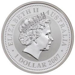 1 Dollar 1 Unzen Silbermünze Lunar I. 2007. Jahr der Maus 2008. Mit ...