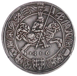 Guldiner 1486, Hall. Stempel v. Wenzel Kröndl. Stehender Erzherzog ...