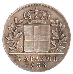 1/4 Drachme 1833, München. fast vorzüglich
