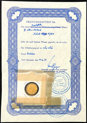 10 Mark 1901 A. Mit original Prüfungsattest von Kurt Jaeger vom 14 ...