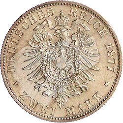 2 Mark 1877 B. Polierte Platte, nur min. berührt, Prachtexemplar, ...