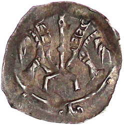 Pfennig o.J.(1245/1250), 6. Gruppe. Gekröntes Brb. des Königs r., ...