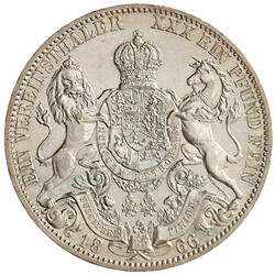 Vereinstaler 1866 B. vorzüglich/Stempelglanz aus Erstabschlag, min. ...