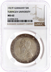 1927 F. Im NGC-Blister mit Grading MS 62. vorzüglich/Stempelglanz, ...