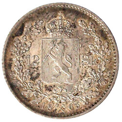 12 Skilling 1865. sehr schön/vorzüglich, kl. Randfehler, schöne ...