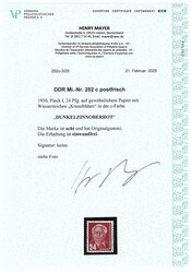24 Pf. Wilhelm Pieck (I) 1950, postfrische Luxuserhaltung, Farbe ,,c" ...