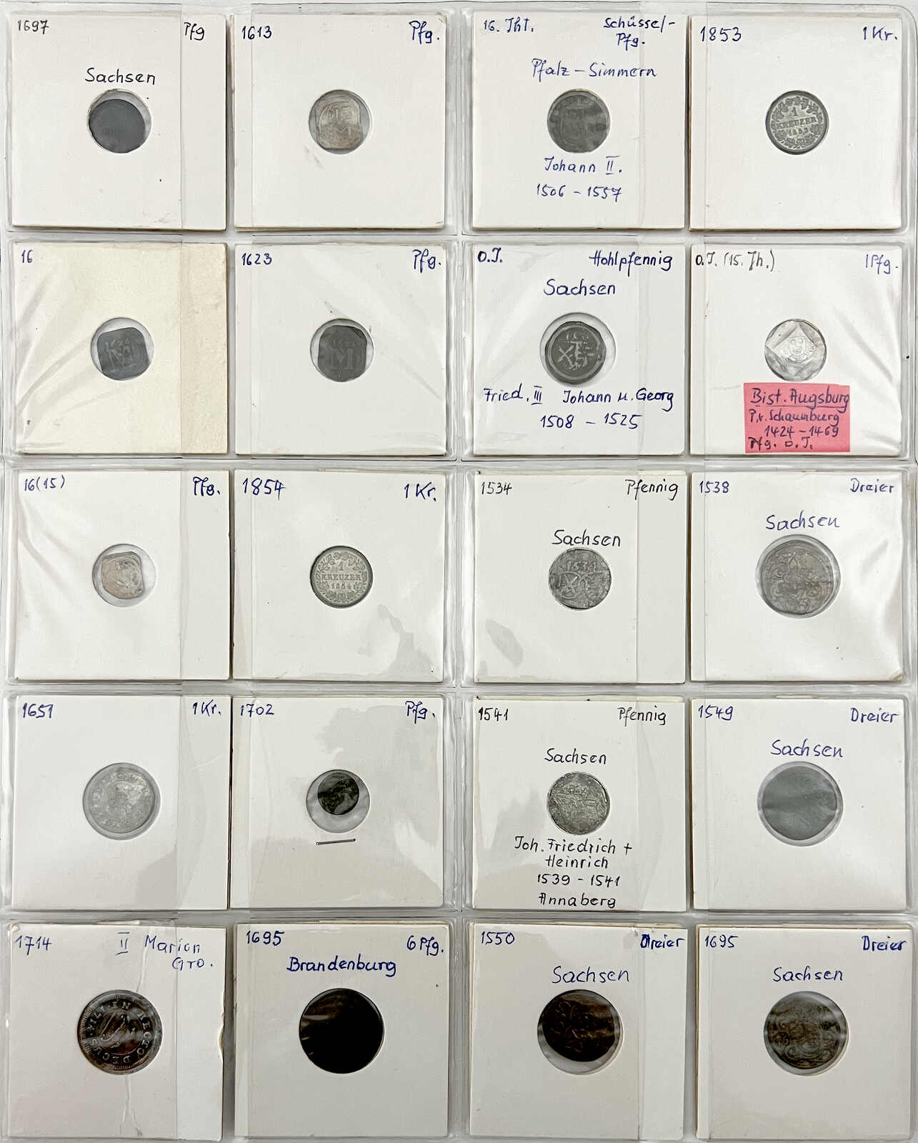 40 Silber- und Billon-Kleinmünzen des 15. bis 19. Jh. Sachsen, ...