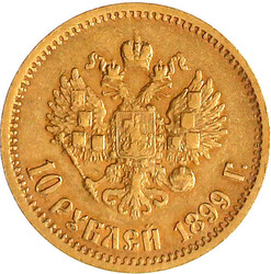 10 Rubel 1899, St. Petersburg. 8,60 g. 900/1000. sehr schön