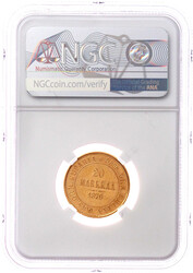 20 Markkaa 1879. 6,45 g. 900/1000. NGC Grading UNC Details Cleaned. ...