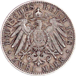 2 Mark 1898 G. Seltenes Jahr. sehr schön