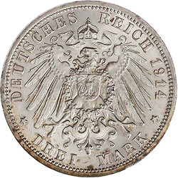 3 Mark 1914 A. Silberne Hochzeit. fast Stempelglanz