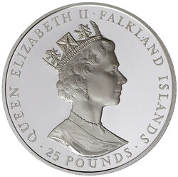 25 Pounds (5 Unzen Silber) 1992. H.M.S. Desire vor Inselkarte. 155.6 ...