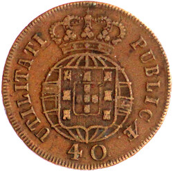 Kupfer 40 Reis (Pataco) 1820. gutes sehr schön
