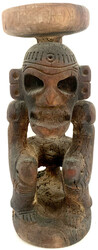 "Zemi Cohoba"-Guajak-Holzskulptur einer hockenden Gottheit, ...