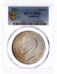 Crown 1937. Im PCGS-Blister mit Grading MS 61. ...