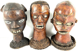 7 Stück: Nigeria, Stamm der Ejagham. 4 anthropomorphe Tanzaufsätze ...