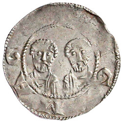 Pfennig o.J. REMAGO. Büsten Simon und Judas nebeneinander v.v.//+SCA ...