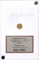 5 Dollars (1/10 Unze Feingold) 2010 mit platinierten Details. Im ...