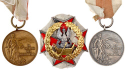 3 Ehrenzeichen: Erinnerungsabz. des Woiwodschafts-Militärstabs Lodz, ...
