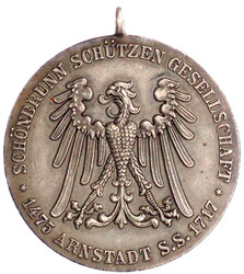 Tragbare Silber-Schützenmedaille 1910 a.d. XVII. Thür. ...