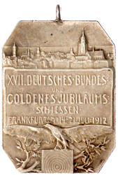 Tragbare achteckige Silberplakette 1912 v. Lauer u. Korschann, auf ...