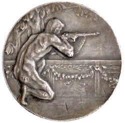 Silber-Schützenmedaille 1924, unsign. Auf das 24. Thüringer ...