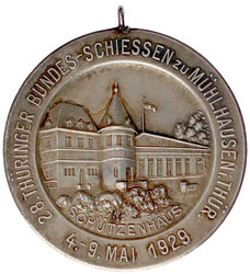 Tragbare Silbermedaille 1929, v. G. Danner. Auf das 28. Thür. ...