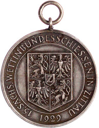 Tragbare Silbermedaille 1929, v. Hörnlein. Auf das 15. Sächs. ...