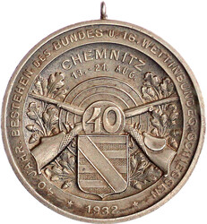 Tragbare Silbermedaille 1932, unsign. Auf das 40jährige Bestehen des ...