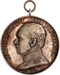 Tragb. Silbermedaille 1906 v. Hörnlein. VII. Wettin-Bundesschiessen ...