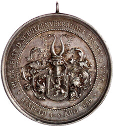 Tragbare Silbermedaille 1889, unsign. A.d. III. Gaufest des ...
