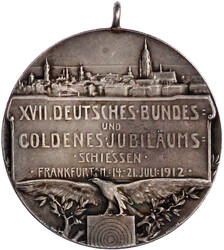 Tragbare Silbermedaille 1912 v. Lauer, a.d. XVII. dt. Bundes- und ...