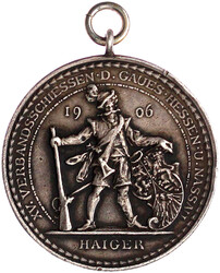 Tragb. Silbermedaille 1906, unsign. XV. Verbandsschießen des Gaues ...
