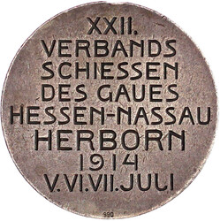 Tragbare Silbermedaille 1914 a.d. XXII. Verbandsschiessen des Gaues ...