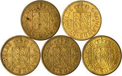 5 X 5 Kronen Messing 1944 GS. Eisbär. sehr schön bis ...